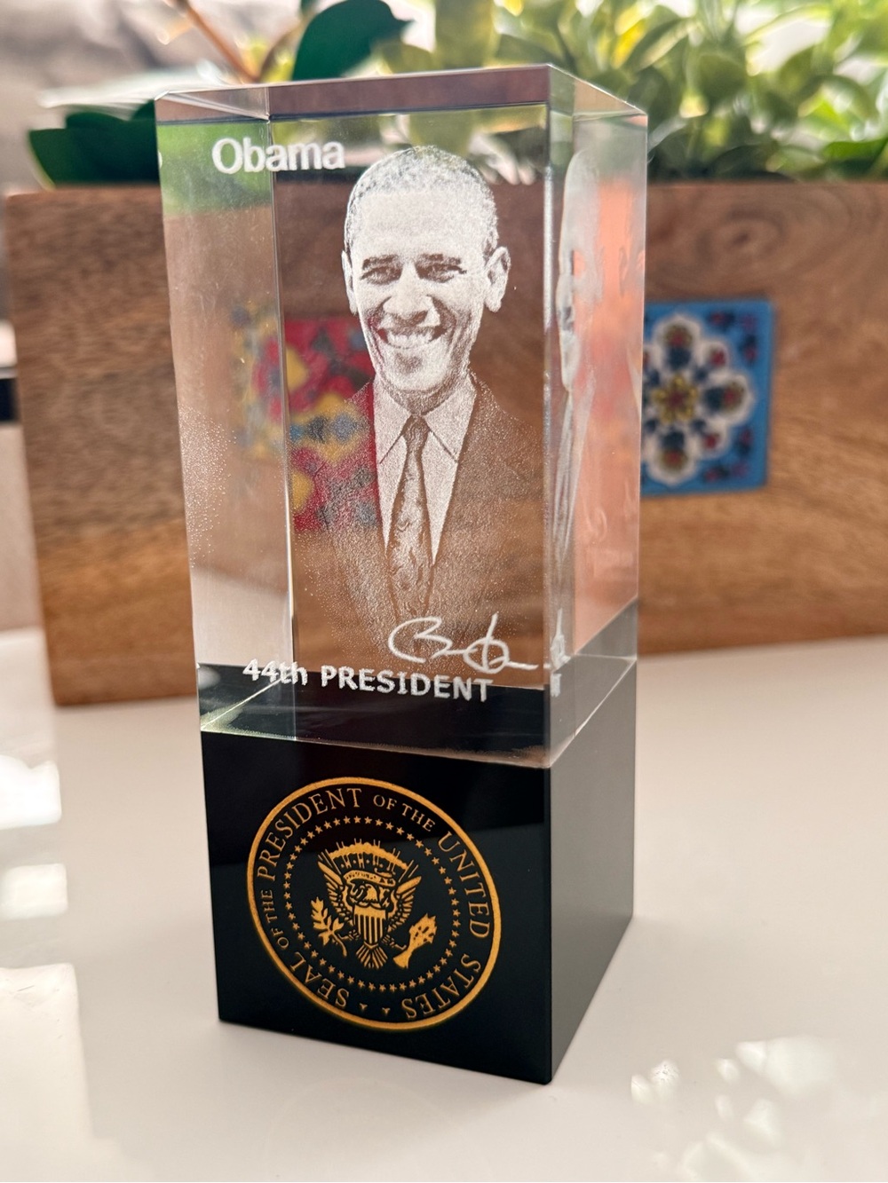 Crystal Obama 44th President Keepsake - Black and Clear